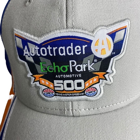 NASCAR NEW Echopark 500 Race Texas Side Swipe Cap Ash Strapback - Picture 2 of 9